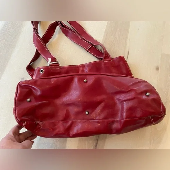 Price reduced! Francesco Biasio red leather bag. New/Unused - Picture 5 of 7